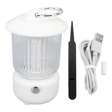Imagem de Umidificador de lanterna retrô com leve calma multifuncional vintage acampamento lâmpada terapia difusor essencial difusor portátil ABS 260ml para viagem de acampamento ao ar livre (Branco)