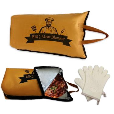 Imagem de Betesine Cobertor Para Churrasco De 21 Pol. Descansar Carne, Defumação E Grelha Peito Bovino Com Isolamento Reutilizável, Bolsa Carne Boca Larga, Defumador Grande