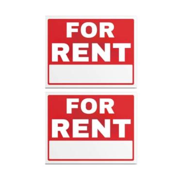 Imagem de Pacote com 2 placas para alugar – Vinil impermeável de 20 cm x 30 cm com suporte autoadesivo e espaço para gravação