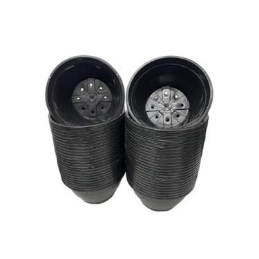 Imagem de 50 Vaso de Planta Cuia 21 Preto resistente para jardim e decoração mudas e plantadores