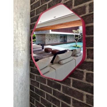 Imagem de Espelho Lavabo Sextavado sem Alça 60 cm - Landi, Rosa