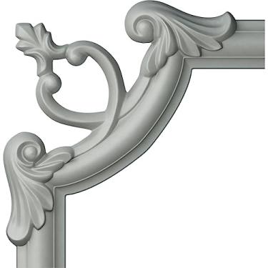 Imagem de Ekena Millwork PML09X09AS-CASE-12 9 polegadas L x 9 polegadas H Ashford painel moldagem canto (pacote com 12), 9"W x 9"H, Factory Primed