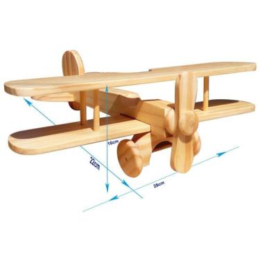 Imagem de Brinquedo Educativo Avião Madeira Biplano - Gsbrink