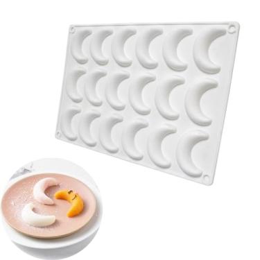 Imagem de mostsom Molde de silicone para lua de chocolate Molde de silicone DIY para mousse de cúpula de bolo de chocolate (lua F_11,28X7,68X0,132 cm)