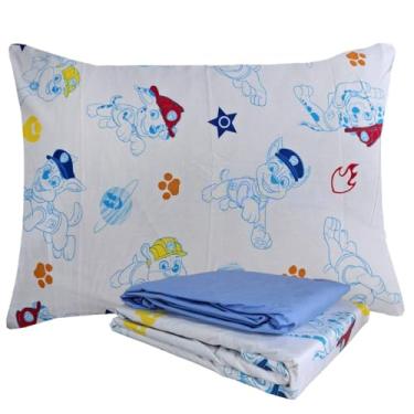 Imagem de Jogo de Cama 100% Algodão Solteiro Estampado Patrulha Canina Menino 1,40 m x 2,1
