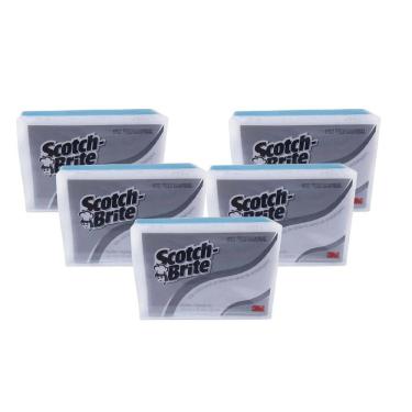 Imagem de 5 Esponja Mágica Scoth Brite 3M Azul E Branca