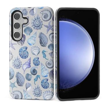 Imagem de Kapadiy Capa para Samsung Galaxy S24 [Design de Concha Praia de Verão] - Proteção Dupla Híbrida (Silicone + PC Rígido) Capa Protetora à Prova de Choque para Homens e Mulheres