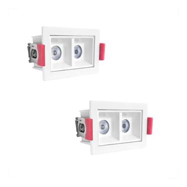 Imagem de 2 Spot Downlight Mini Duplo Led Embutir Corredor 3000k Bet57