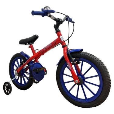 Imagem de Bicicleta Aro 16 Infantil Com Rodinhas E Buzina 3 A 7 Anos Meninos Meninas Spider Azul