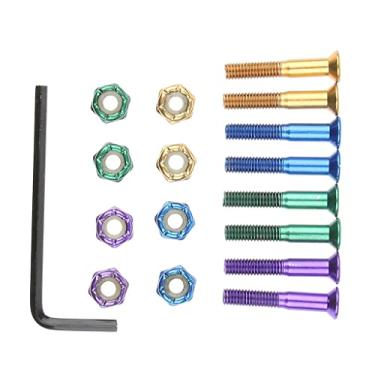Imagem de Milageto 8pcs Substituição de Skate Caminhão Hardware Conjunto Longboard Parafusos Parafusos Porcas, D 25mm, como descrito