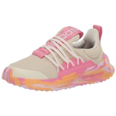 Imagem de adidas Tênis de corrida unissex infantil Lite Racer Adapt 5.0 (criança pequena), Wonder White/Crystal Sand/Bliss Pink, 13 Little Kid