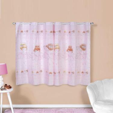 Imagem de Cortina Infantil 2,00x1,50 Estampa Bebê Quarto Bailarina - Lella Baby 
