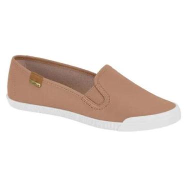 Imagem de Tênis Feminino Moleca Nude Calce Fácil Lona Casual, Nude, Camel, 35