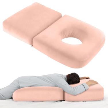 Imagem de Travesseiros de gravidez para dormir, travesseiro de massagem de gravidez de 114 cm com capa removível - suporte para costas, pernas, barriga, quadril para mulheres grávidas (rosa)