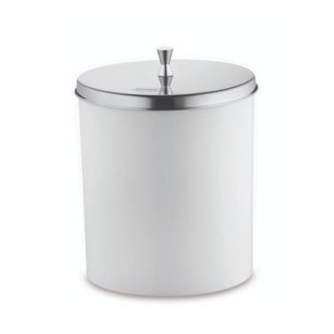 Imagem de Lixeira com Aro Interno Pia Banheiro Lavabo C/ Tampa Inox 5L - Forma, 