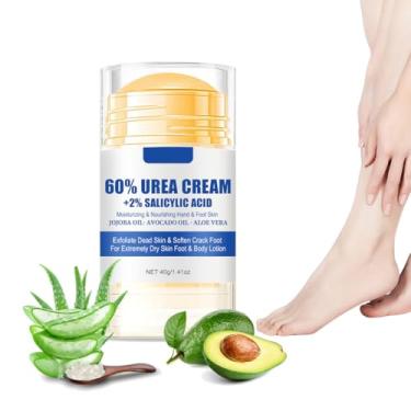 Imagem de Creme de ureia 60% mais 2% de ácido salicílico para os pés para remover a pele calosa, mãos rachadas, cotovelos, pés, calcanhares, hidrata e hidrata, creme hidratante para as mãos com força máxima, 40