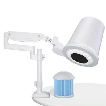 Imagem de Coletor de pó industrial de unhas, coletor de pó original a vácuo de 80 W para pedicure e manicure com LED regulável, sucção ajustável, operação flexível de 360°, vem com um filtro de substituição