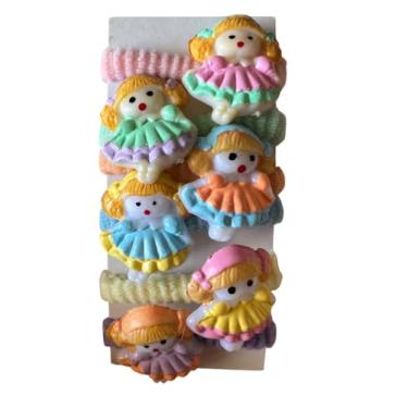 Imagem de Cartelinha Mini Xuxa de cabelo Infantil Menina com vestido Luxo colorido