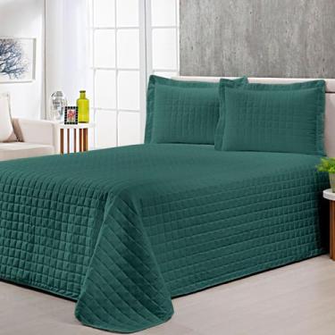 Imagem de Colcha Cobre Leito King com Porta Travesseiro 300 Fios Toque Macio Kit