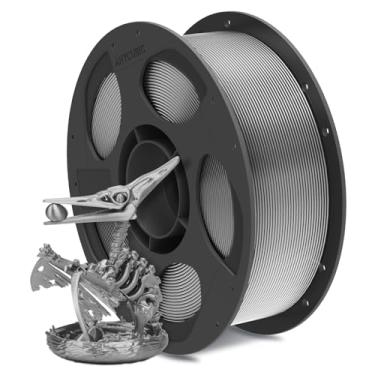 Imagem de ANYCUBIC Filamento de seda, filamento PLA para impressora 3D brilhante sem entupimentos 1,75 mm, precisão dimensional +/- 0,02 mm, carretel reutilizável de 1 kg (1 kg), prata claro de seda