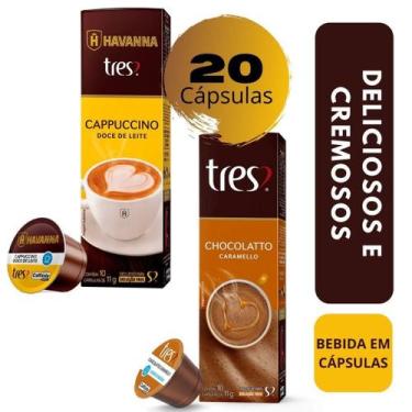 Imagem de 20 Capsulas Tres Corações Cappuccino Havanna+Choco Caramello - Tres Co