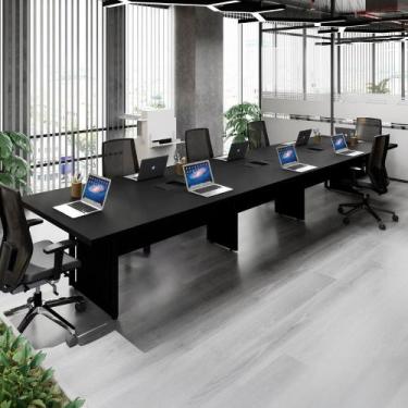 Imagem de Mesa Reunião Corporativa 4,80m 8 Pessoas c/ Cx de Tomadas F5 - F5 Offi