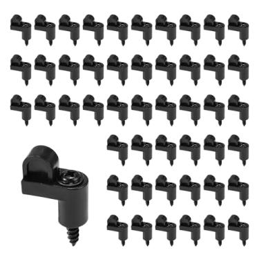 Imagem de 48un Clipes Tela Janela 3/8 Polegadas com Parafusos, Fixadores Segurança em Nylon para Vidro de Porta Clipe Retenção Tela Janela para Janelas Antitempestade e Painéis Antitempestade (Preto)
