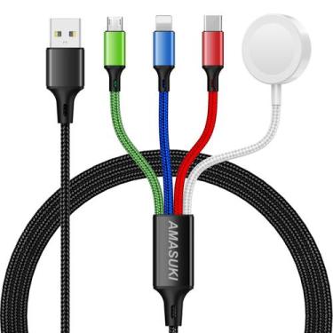 Imagem de Cabo de carregamento Amasuki 4 em 1 trançado magnético de nylon para A
