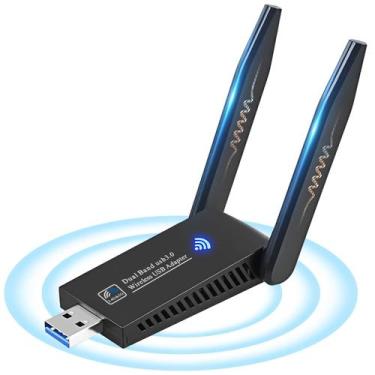 Imagem de Adaptador WiFi USB Aigital de 1300 Mbps de banda dupla para PC e Mac