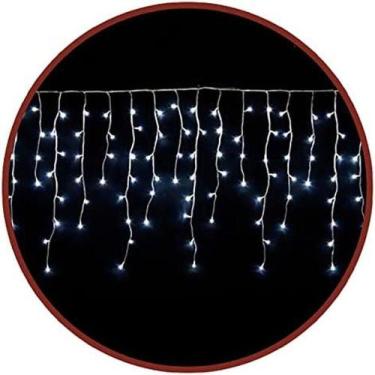 Imagem de Cascata 100 Lâmpadas Pisca De Natal Led Branco Qg084c1002 - RIO MASTER