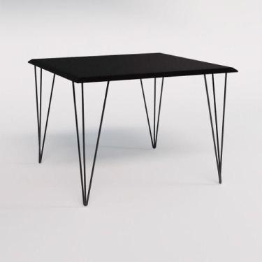 Imagem de Mesa Clips De Ferro Preto Tampo Quadrado Preto 90X90 Cor: Preto - UP H