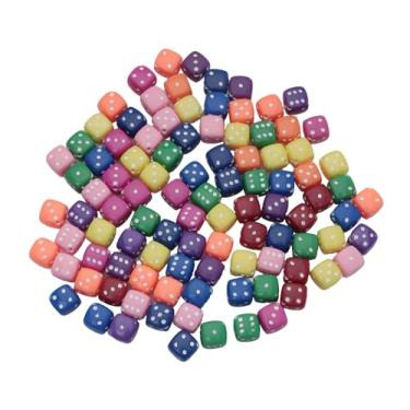 Imagem de Ruwado 100 contas de dados de acrílico 8 mm espaçador de cubo feito à mão contas soltas para fazer joias faça você mesmo, pulseira, colar, chaveiro, brinco, suprimentos para projetos de artesanato