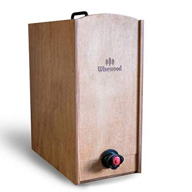 Imagem de Capa de vinho em caixa da Winewood | Serve em caixas de vinho de 5 litros e 3 litros | Suporte de madeira, dispensador, estojo para vinho em caixa, Hazelnut