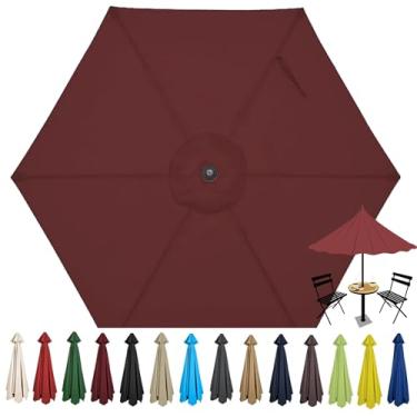 Imagem de Guarda-sol De Substituição Guarda-sol Capa De Tecido De Guarda-sol De Substituição Com 6 Costelas Guarda-sol De Substituição Pano De Guarda-sol Para Jard, Cyan, 2.7m/8.8ft