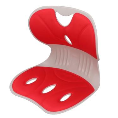Imagem de Depisuta Apoio ergonômico lombar traseiro para cadeira de escritório, Assento e almofada traseira cadeira de correção de postura para correção da postura e alívio da dor nas costas (Vermelho)