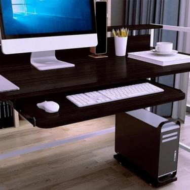 Imagem de Bandeja De Gaveta De Teclado 54 Cm / 60 Cm / 70 Cm Acessórios De Mesa Para Móveis Ternos Rack De Madeira De Hardware Sob A Mesa Bandeja De Teclado De Plataforma Ajustável, White, 60x27cm