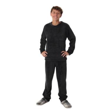 Imagem de Pijama Boss Fleece Juvenil Masculino Menino Victory, 12, Preto