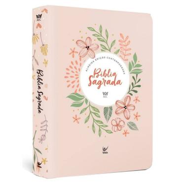 Imagem de Biblia Aec - Letra Gigante - Capa Pu Impresso - Salmao Flores