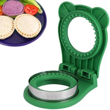 Imagem de Cortador de sanduíche e selador, sanduicheira inquebrável de aço inoxidável com crimpador, formato de círculo redondo para geleia de manteiga de amendoim, panqueca, biscoito, selador de pão sem crosta