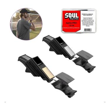 Imagem de 3X Apito Juiz Futebol Árbitro Profissional Som Alto Com Cord