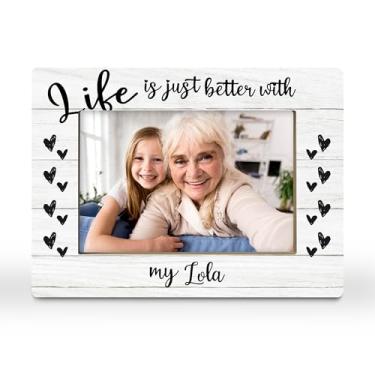 Imagem de CGBHW Porta-retrato Lola Gifts, presentes de avó Lala de netos, netos, melhor presente para avó de todos os tempos, para mulheres Lolli, 10 x 15 cm, horizontal para exibição de mesa