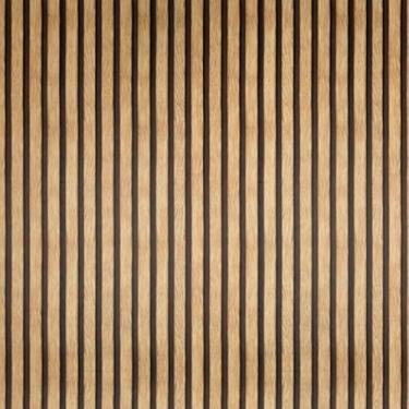 Imagem de ESSMOKO Papel de parede 2 rolos de grade de madeira efeito 3D PVC impermeável papel de parede autoadesivo para sala de estar, quarto e cozinha adesivos de fundo amarelo e preto 45 * 500 cm*2 rolos