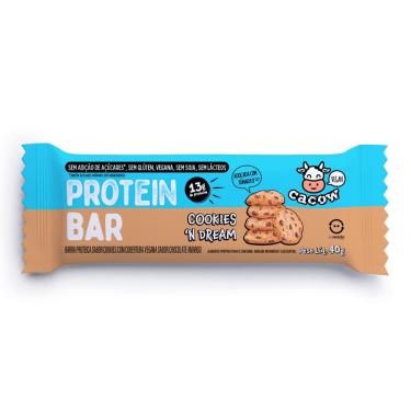 Imagem de Barra de Proteína Vegana Protein Bar Cacow Sabor Cookies`n Dream com 13g de Proteína 40g