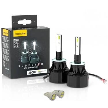 Imagem de Kit Super Led Code / Techone 6000k H1 + brinde Par T10 - RAFCAR T1 COD