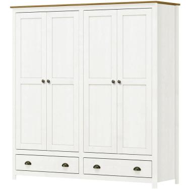 Imagem de Guarda Roupa 4P 2G Madeira Maciça 176 cm 9105 Branco Freijo Milani Store