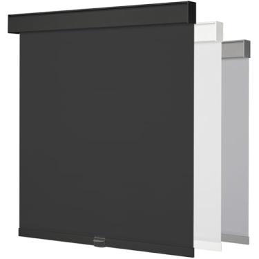 Imagem de Persianas blackout sem fio para janelas e portas, persianas de bloqueio livre com sanefa, proteção UV, persianas de janela com isolamento térmico para casa, quarto, escritório, preto, 81 cm L x 182 cm