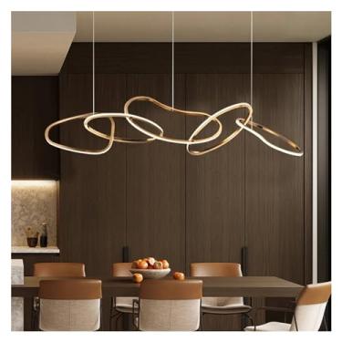 Imagem de Lustre luxuoso, lustres modernos de LED em ouro rosa, iluminação para decoração de casa, anéis circulares, luminárias suspensas, 011862, ouro-6 luzes