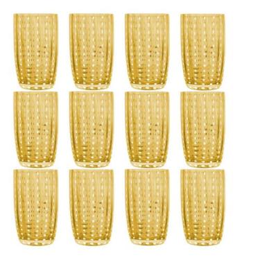 Imagem de Kit 12 Copos Alto de Vidro para Água Sucos e Refrigerante Orquídea Âmb