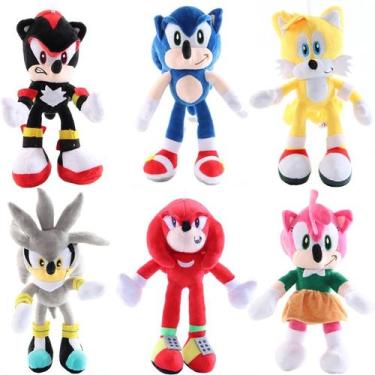 Imagem de Boneco de pelúcia Sonic the Hedgehog 28cm 6 peças - Lightbek Official 