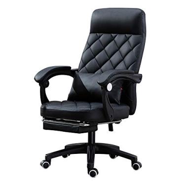 Imagem de Computador ergonômico alto encosto escritório com apoio para os pés giratório computador executivo reclinável altura ajustável jogos com suporte lombar